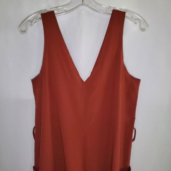 Athleta Women's Jumpsuit Medium Petite Burgundy Sarasota Wide Leg Sleeveless - Picture 4 of 15